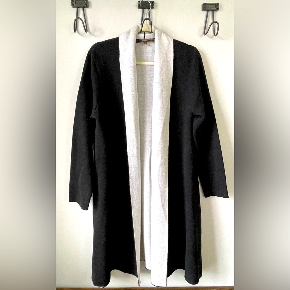 Maxsport, Women’s Medium, Black and Gray Open Front heavy cardigan duster